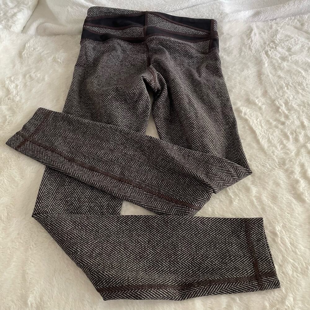 Lululemon wunder under luon herringbone heathered Patterned Leggings Size 4